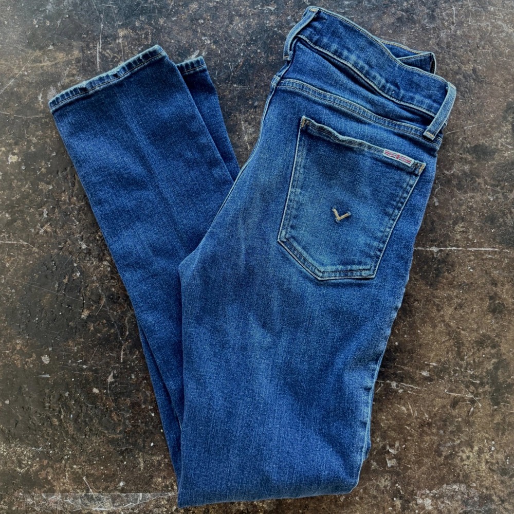 Hudson Blake Jeans Dark Wash Denim Slim Straight Designer Mid Rise Womens 31